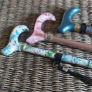Floral and Solid Color Walking Canes Set